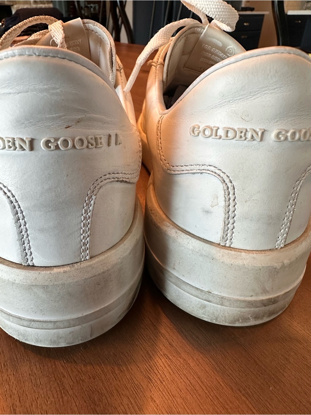 Golden Goose White Leather Low-Top Pure Star Sneakers - Picture 4 of 6